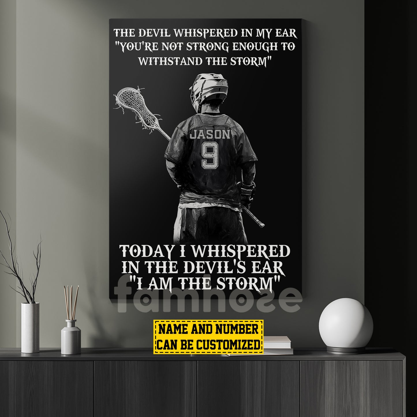Cool Personalized Lacrosse Boy Canvas Painting, I Am The Storm Sport Wall Art Decor, Poster Gift For Lacrosse Lovers