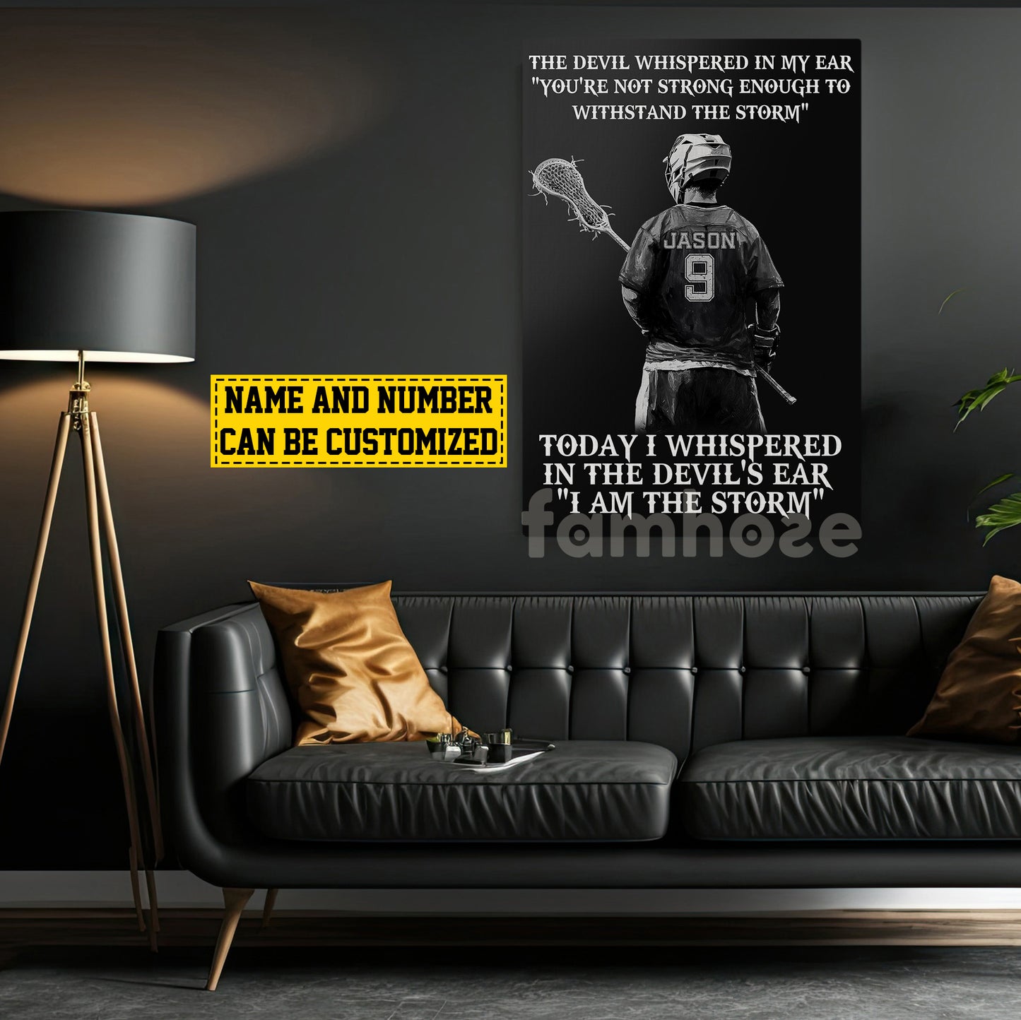 Cool Personalized Lacrosse Boy Canvas Painting, I Am The Storm Sport Wall Art Decor, Poster Gift For Lacrosse Lovers