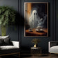 Vintage Ghost In Tea Party Canvas Art Print - Dark Surreal Gothic Boo Ghost Halloween Wall Decor