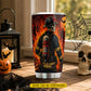 Personalized Halloween Firefighter Skeleton Tumbler, I Dance Where The Devil Walks, Spooky Season Stainless Steel Tumbler, Travel Mug Tumblers Gift For Firefighter Lover
