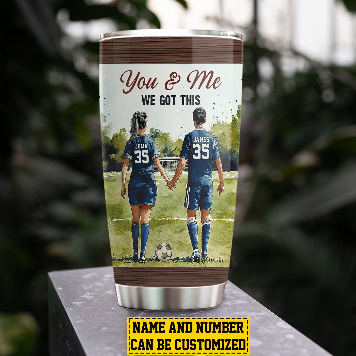 Romantic Personalized Soccer Couple Tumbler, The Day I Met You Sports Stainless Steel Tumbler, Travel Mug Tumblers Valentine's Day Gift For Soccer-Loving Couple