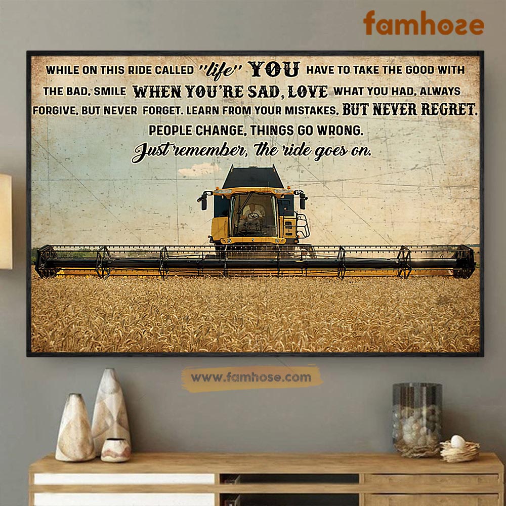 Farm Poster & Canvas, Smile When You're Sad Love What You Had Always Forgive, Farmer Canvas Wall Art, Poster Gift For Farm Lovers