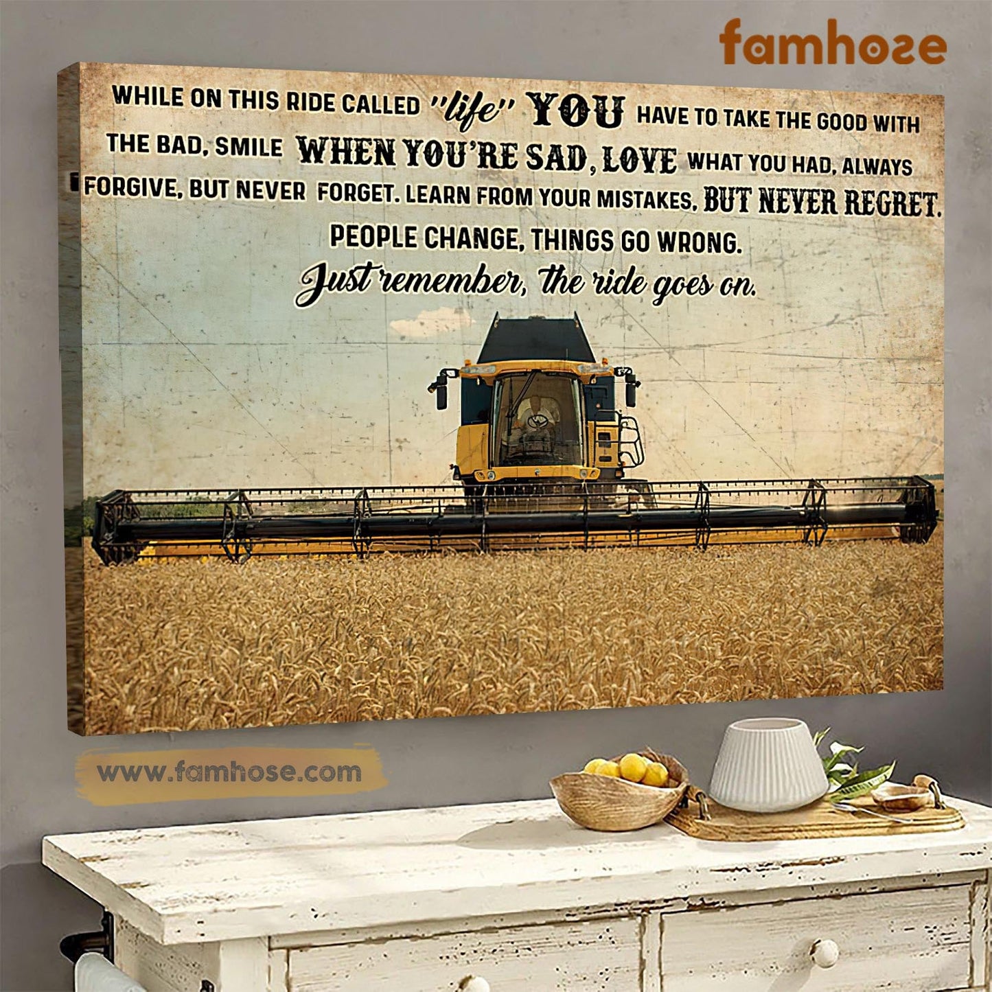 Farm Poster & Canvas, Smile When You're Sad Love What You Had Always Forgive, Farmer Canvas Wall Art, Poster Gift For Farm Lovers