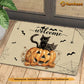 Halloween Black Cat Doormat, Welcome Cats In A Pumpkin, Housewarming Gift, Doormat Decor