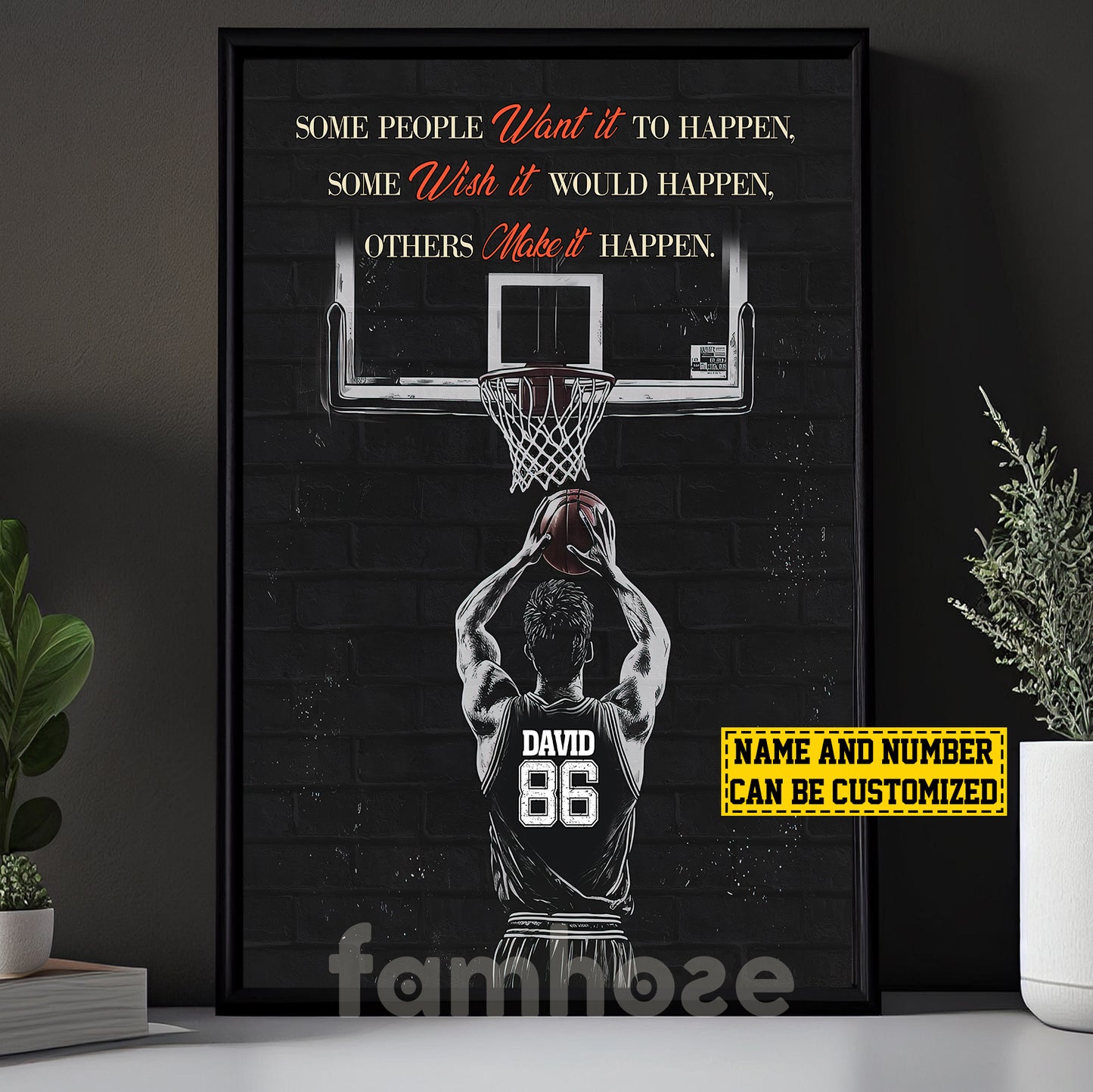 Motivational Personalized Basketball Boy Canvas Painting, Some People Want It Happen Sport Wall Art Decor, Poster Gift For Basketball Lovers
