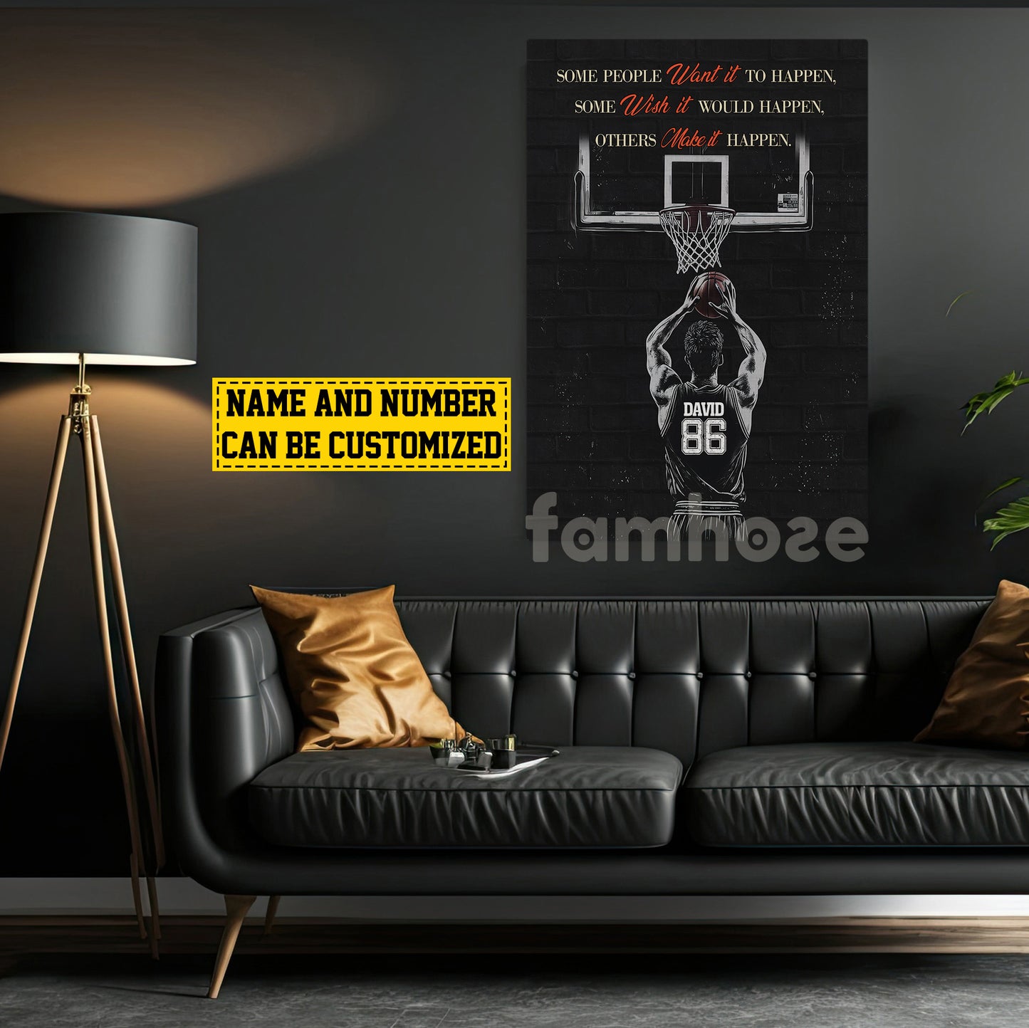 Motivational Personalized Basketball Boy Canvas Painting, Some People Want It Happen Sport Wall Art Decor, Poster Gift For Basketball Lovers