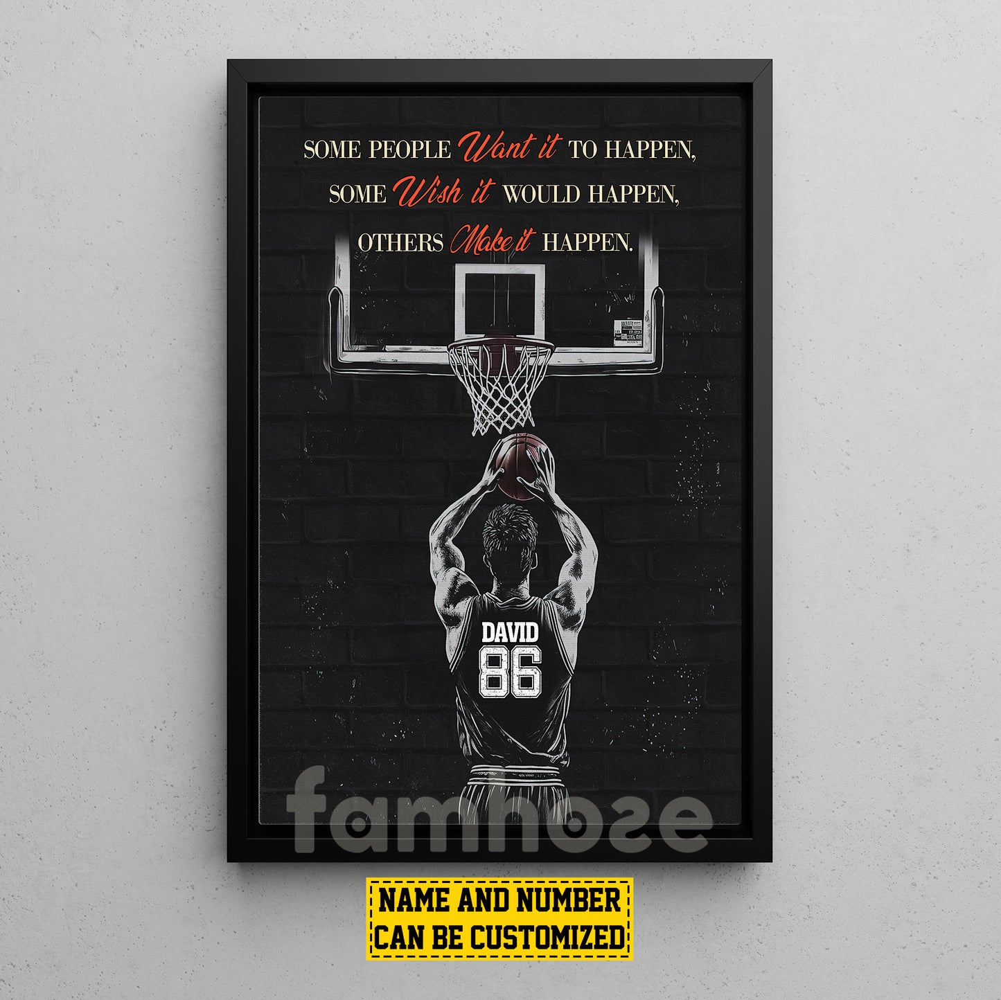 Motivational Personalized Basketball Boy Canvas Painting, Some People Want It Happen Sport Wall Art Decor, Poster Gift For Basketball Lovers