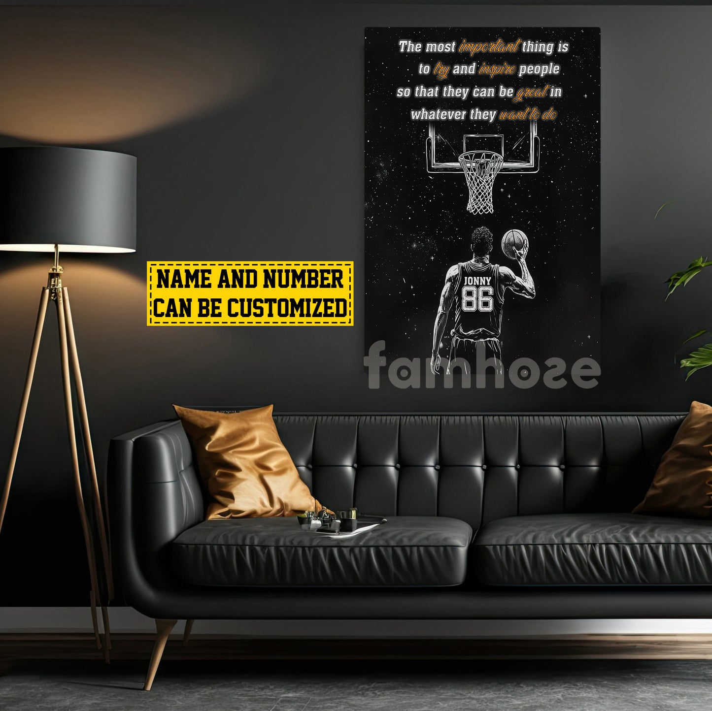 Motivational Personalized Basketball Boy Canvas Painting, The Most Important Thing Sport Wall Art Decor, Poster Gift For Basketball Lovers