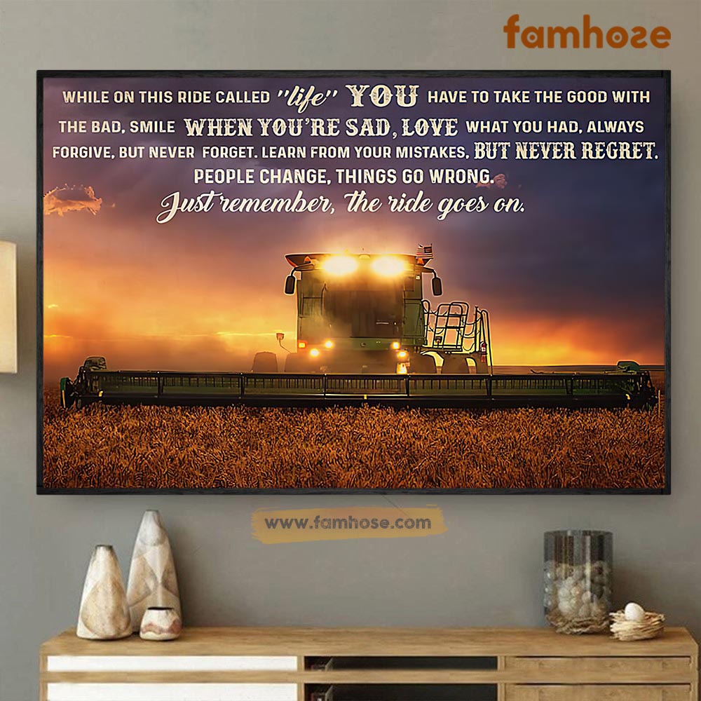 Farm Poster & Canvas, Smile When You're Sad Love What You Had Always Forgive, Farm Canvas Wall Art, Poster Gift For Farm Lovers