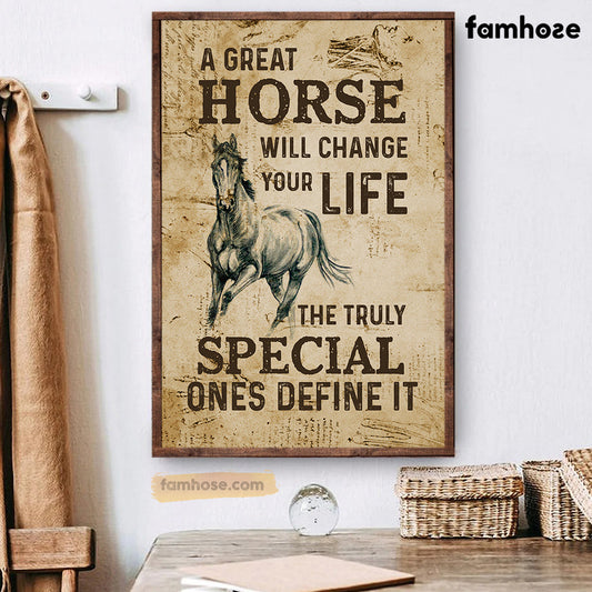 Horse Poster/Canvas, A Great Horse Will Change Your Life, Horse Canvas Wall Art, Poster Gift For Horse Lovers