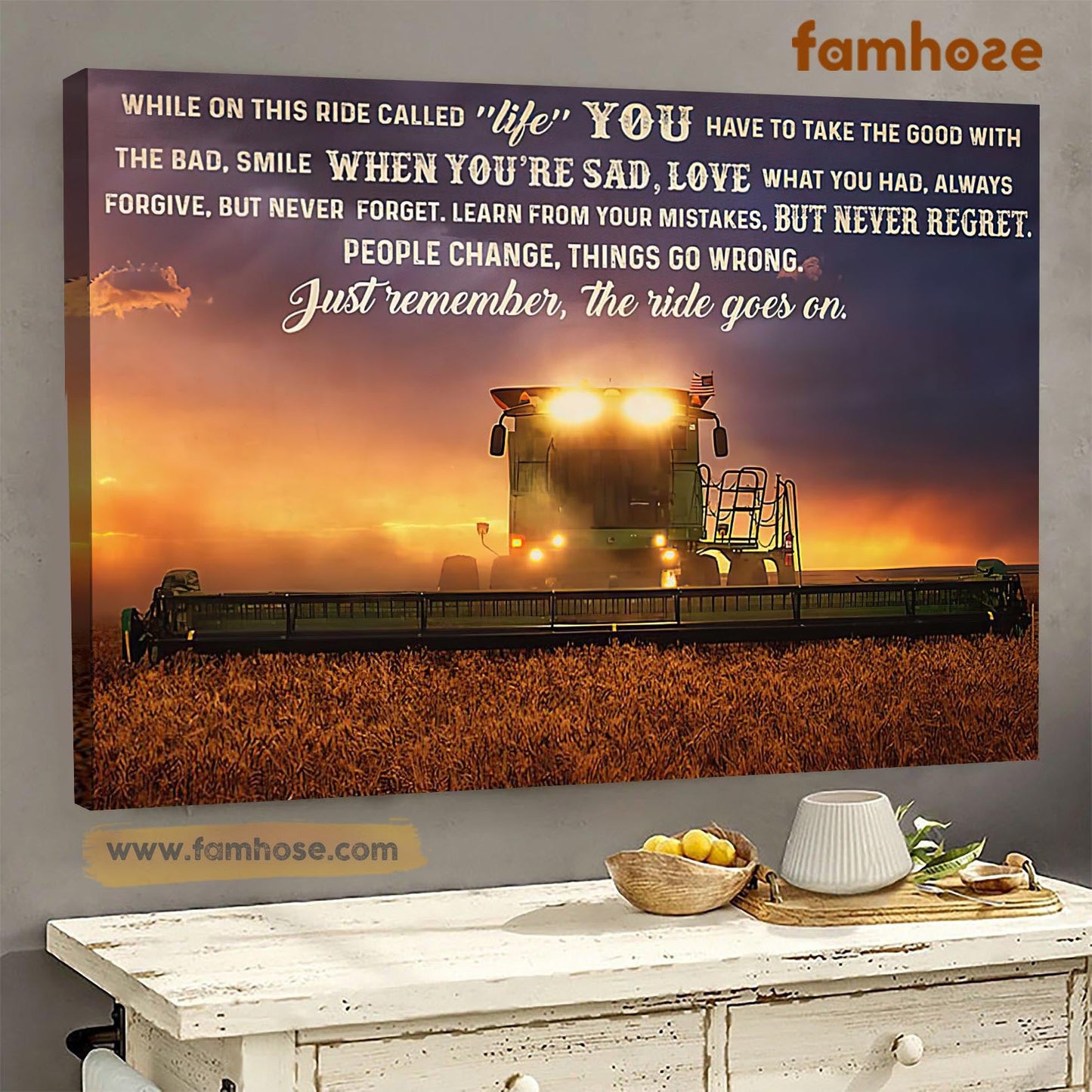 Farm Poster & Canvas, Smile When You're Sad Love What You Had Always Forgive, Farm Canvas Wall Art, Poster Gift For Farm Lovers