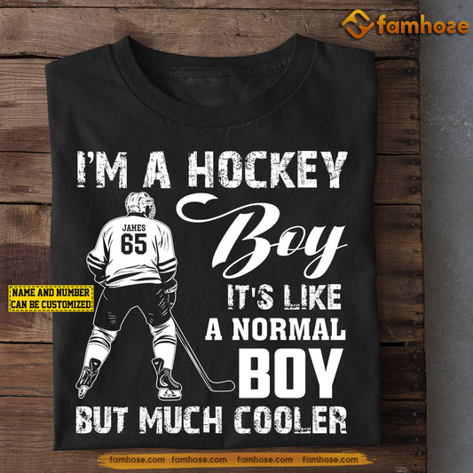 Cool Personalized Hockey Boy T-shirt, I'm A Hockey Boy Sport Tee Gift For Hockey Lovers