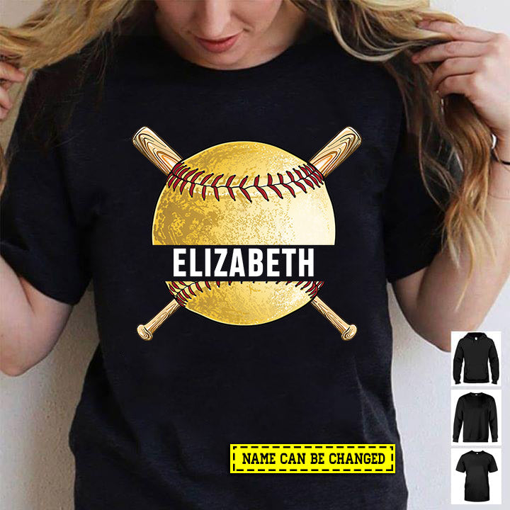 Personalized Softball T-shirt, Here Is My Favorite Sport, Gift For Softball Lovers, Softball Tees, Softball Girls