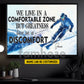 Personalized Skiing Man Canvas Painting, We Live In A Comfortable Zone Sport Wall Art Decor, Poster Gift For Skiing Lovers