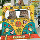 Cat Blanket, Cats Pattern Peace Fleece Blanket - Sherpa Blanket Gift For Cat Lover, Cat Owners