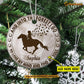 Christmas Horse Ornament, And Into The Forest I Go To Lose My Mind Gift For Horse Lovers, Personalized Circle Ceramic Ornament