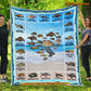 Turtle Blanket, Many Kind Of Turtle Arrange Heart Fleece Blanket - Sherpa Blanket Gift For Turtle Lover