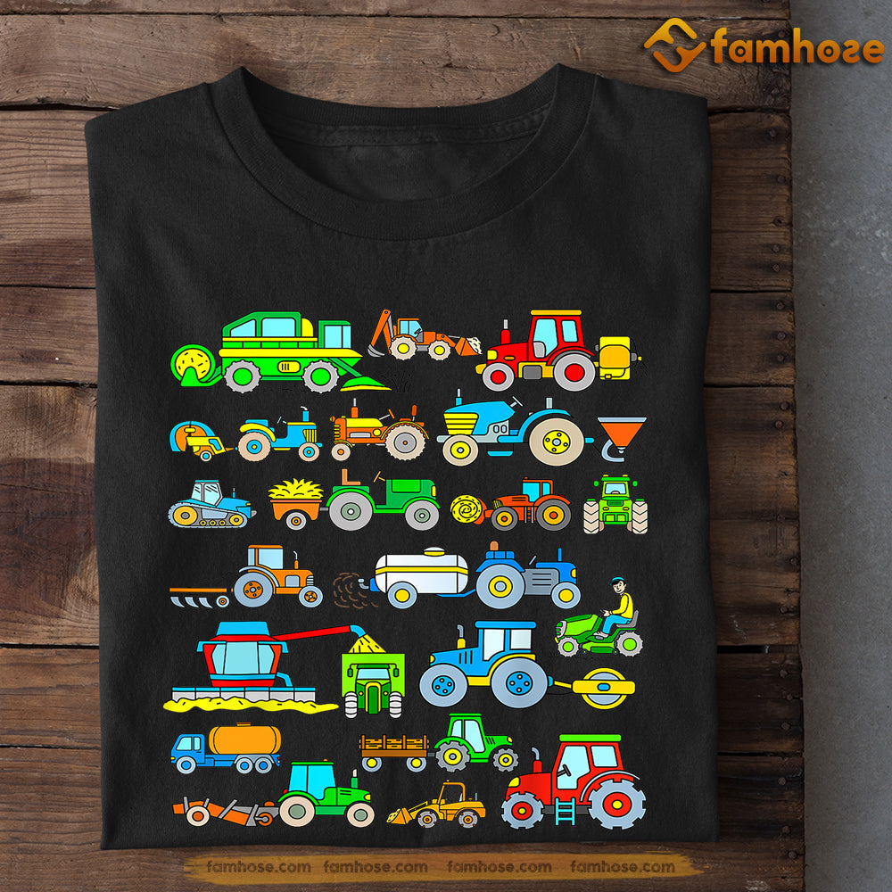 Tractor Kids T-shirt, Many Kind Of Tractors, Back To School Gift For Tractor Kids Boys And Girls