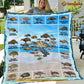 Turtle Blanket, Many Kind Of Turtle Arrange Heart Fleece Blanket - Sherpa Blanket Gift For Turtle Lover