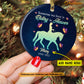 Christmas Horse Riding Ornament, Someone We Love Is Riding In Heaven Gift For Horse Riding Lovers, Personalized Custom Circle Ceramic Ornament