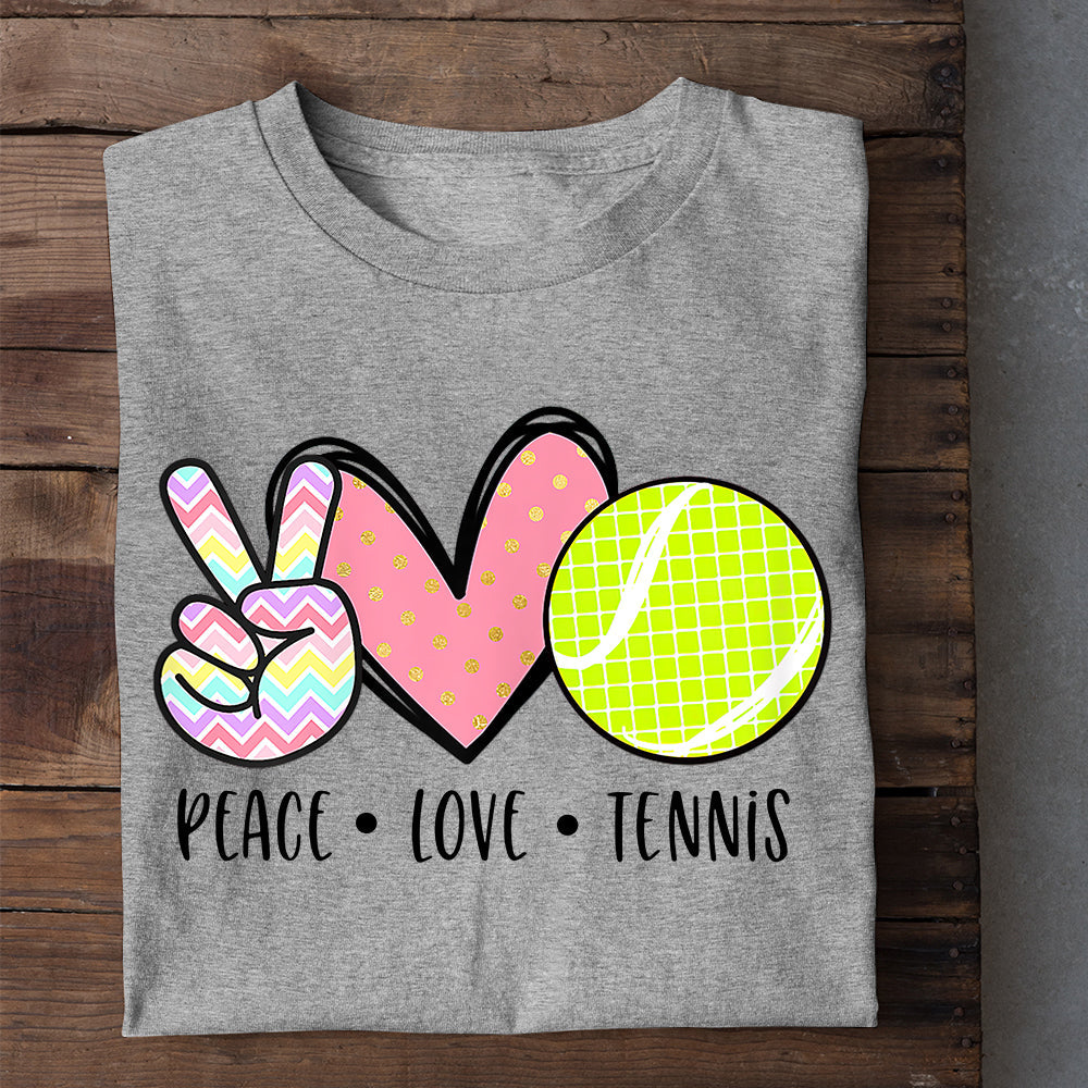 Cute Tennis T-shirt, Peace Love Tennis, Gift For Tennis Lovers, Tennis Players, Tennis Tees