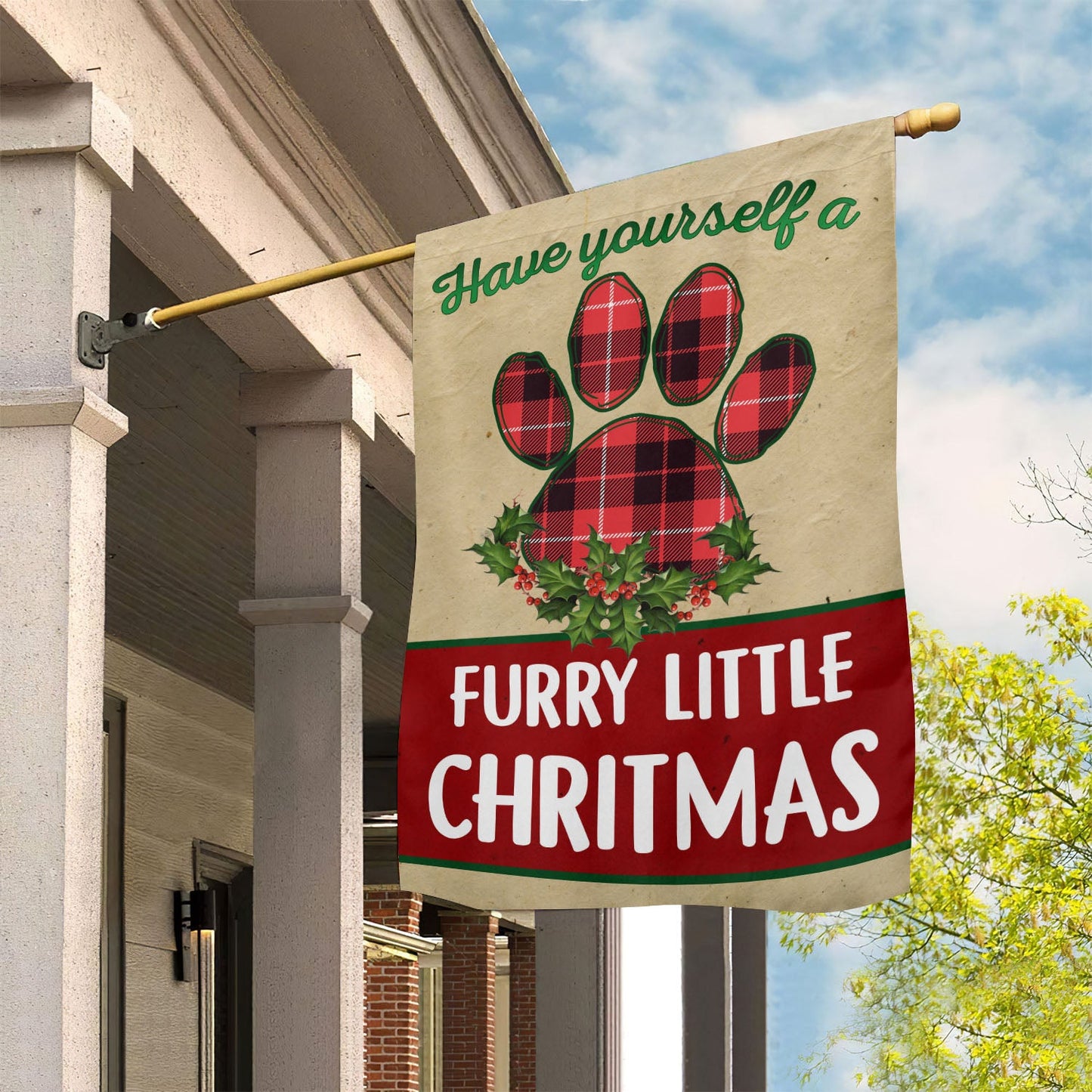 Have Yourself A Furry Little Christmas, Dog Xmas Garden Flag & House Flag, Christmas Flag Gift For Dog Lovers