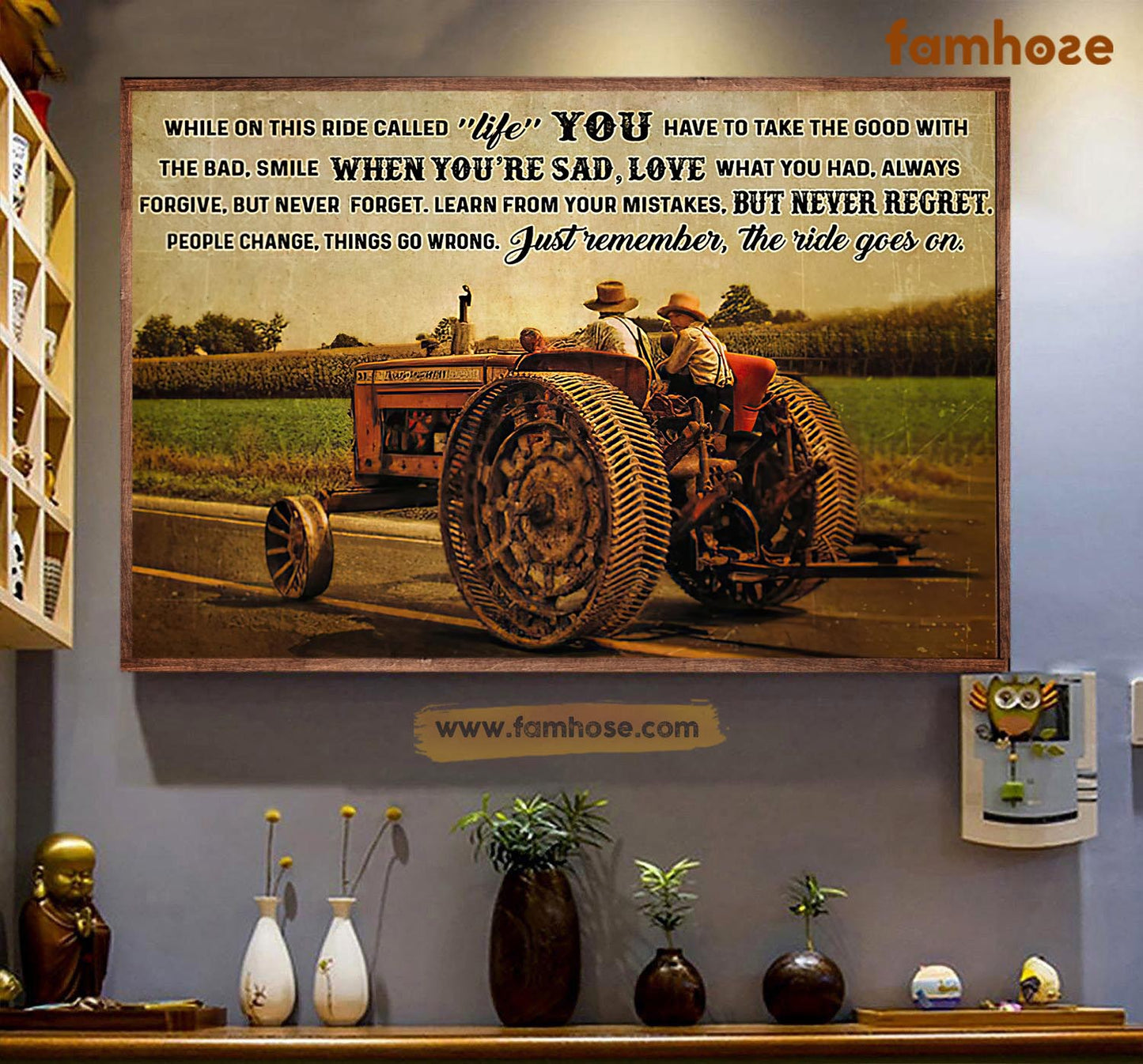 Farm Poster & Canvas, While On This Ride Called Life You Have To Take The Good, Farm Canvas Wall Art, Poster Gift For Farm Lovers