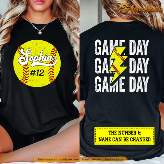 Personalized Motivation Softball T-shirt, Game Day Designed For Both Sides Gift For Softball Lovers, Softball Tees, Softball Girls