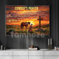 Cowboy & God Canvas Painting, Cowboy's Prayer Wall Art Decor, Poster Gift For Cowboy Lovers, God Lovers