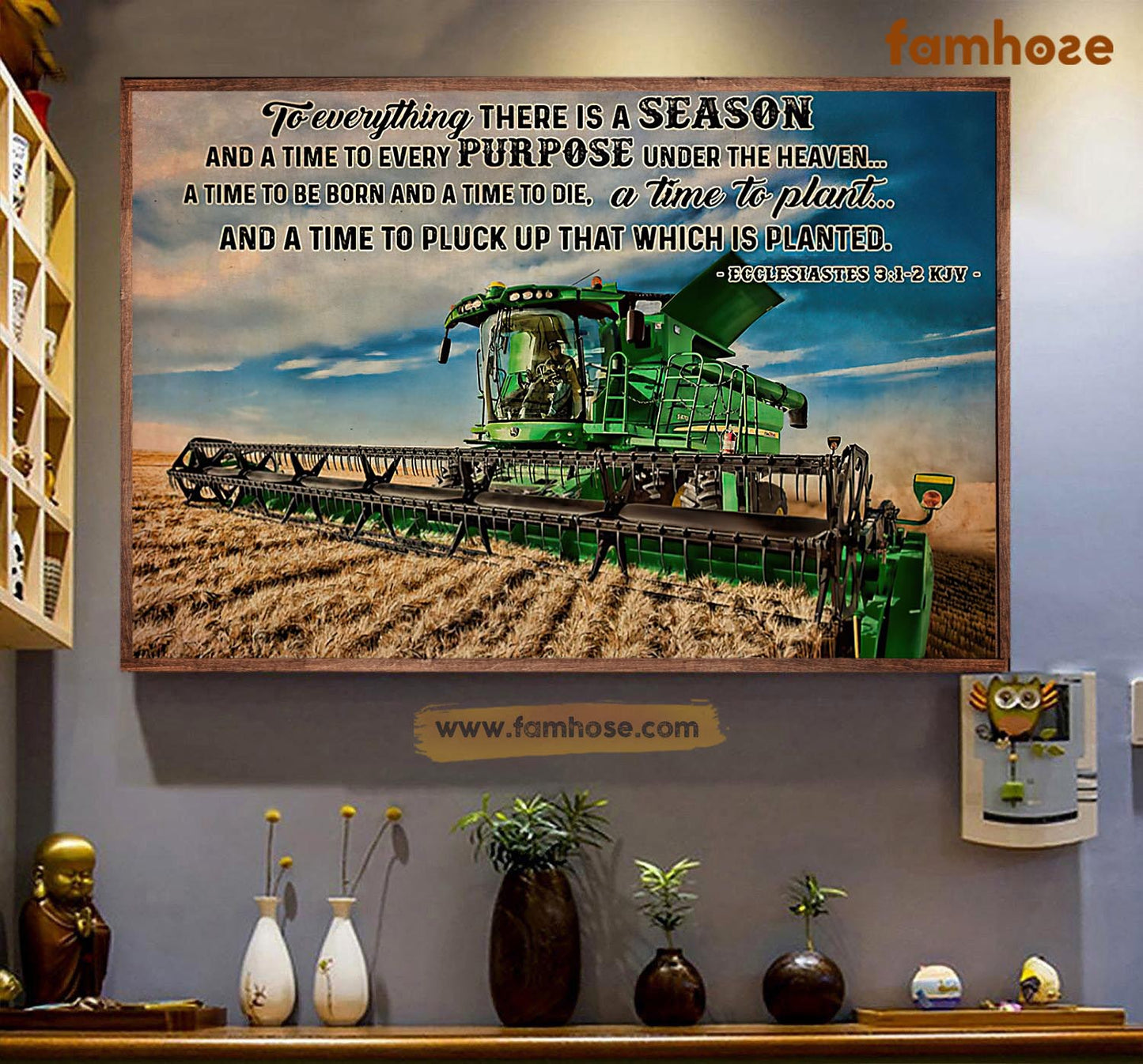 Farm Poster & Canvas, A Season A Time To Every Purpose Under The Heaven A Time To Plant, Tractor Canvas Wall Art, Poster Gift For Tractor Lovers