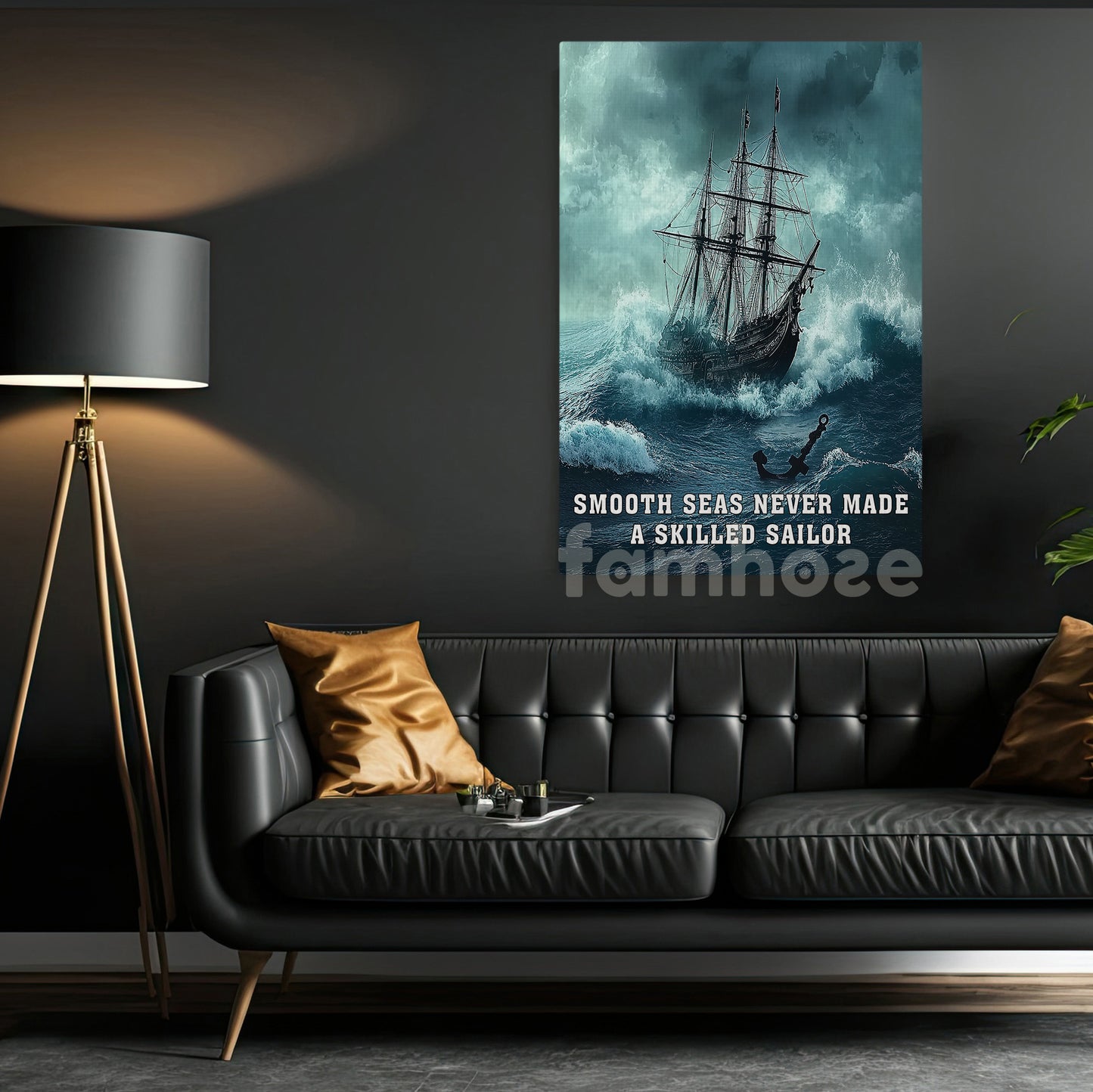 A Sailor's Path to Mastery Canvas Painting, Smooth Seas Never Made A Skilled Sailor, Wall Art Decor, Poster Gift For Sailing Boat Lovers