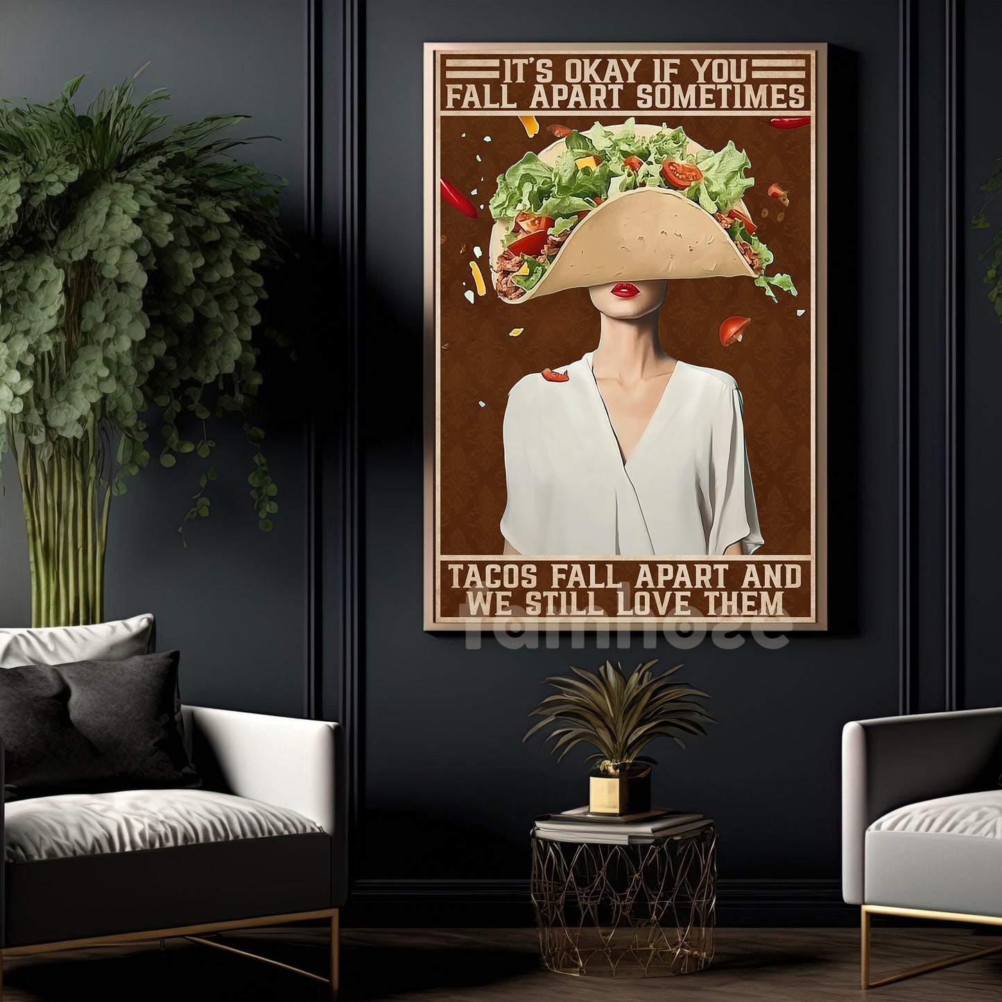 Morden Canvas Painting, It's Okay If You Fall Apart Sometimes Wall Art Decor, Morden Women Poster Gift