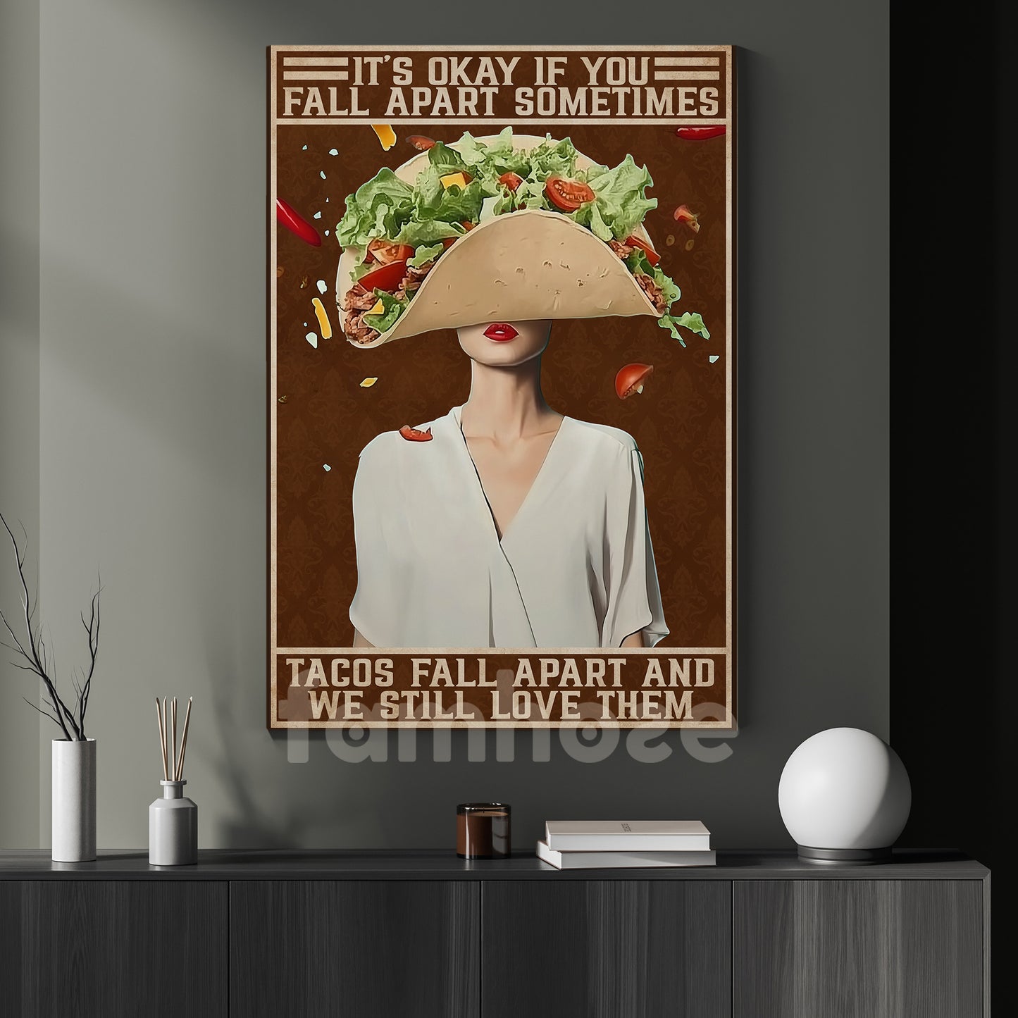 Morden Canvas Painting, It's Okay If You Fall Apart Sometimes Wall Art Decor, Morden Women Poster Gift