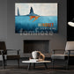 Mindset Is Everything Swim Against the Odds Canvas Painting, Motivational Wall Art, Poster Gift for Decoring Office, Living Room, or Workspace