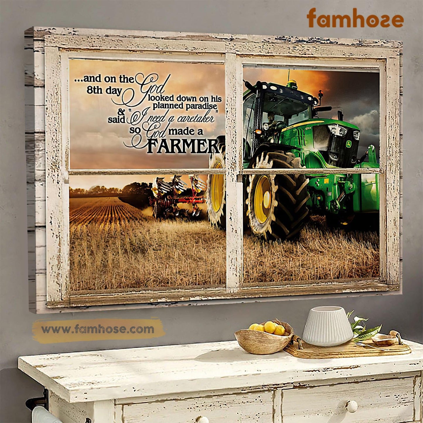 Farm Poster & Canvas, God Looked Down On His Planned Paradise Said I Need A CareTaker, Farmer Canvas Wall Art, Poster Gift For Farm Lovers