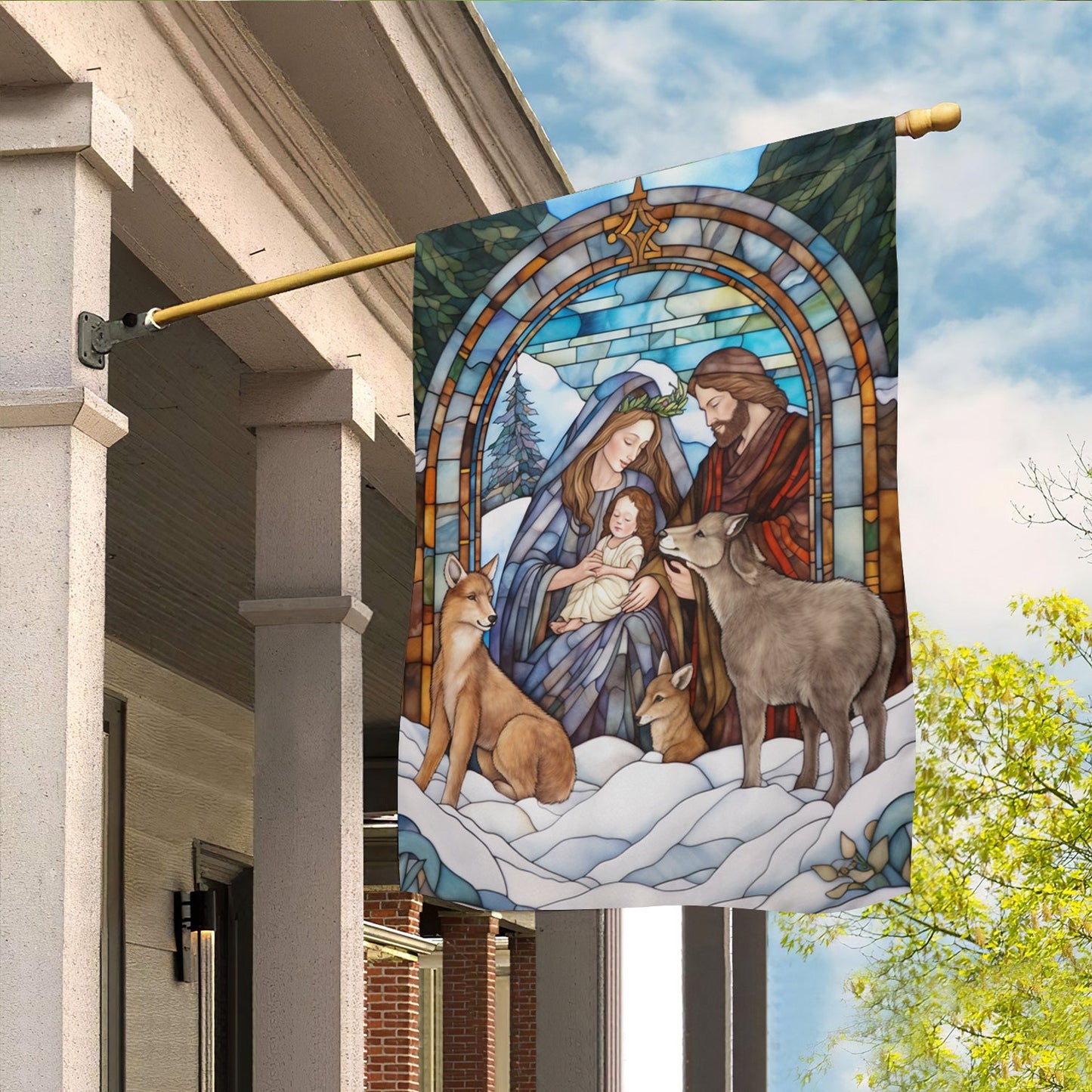 Holy Family A Sign of Hope and Salvation, Christmas Garden Flag - House Flag, Nativity Religious Winter Jesus Christians Flag Gift