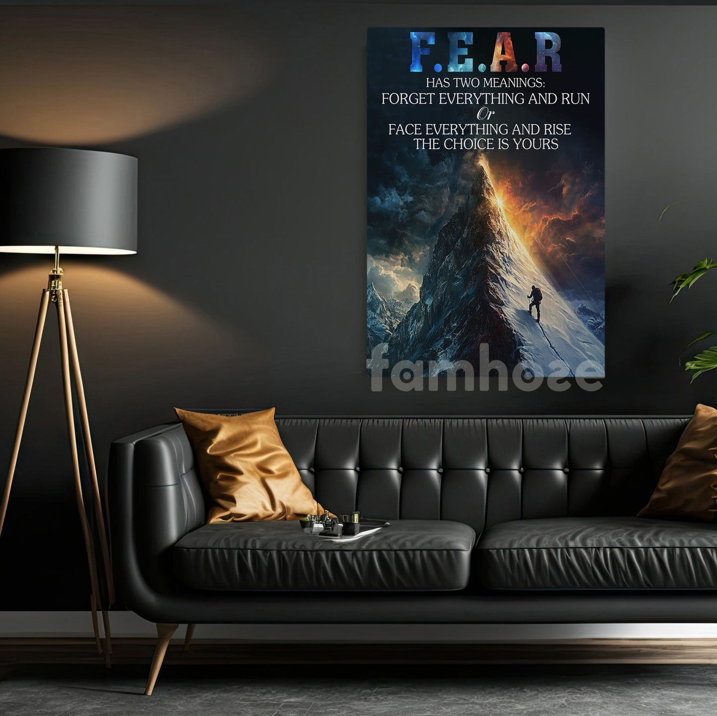 Fear Has Two Meanings, Motivational Wall Art Decor, Inspirational Canvas Painting, Poster Gift for Decoring Office, Living Room, or Workspace