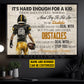 Personalized Football Boy Kid Canvas Painting, It's Hard Enough For A Kid Cool Inspirational Quote Wall Art Decor, Poster Gift For Football Lovers