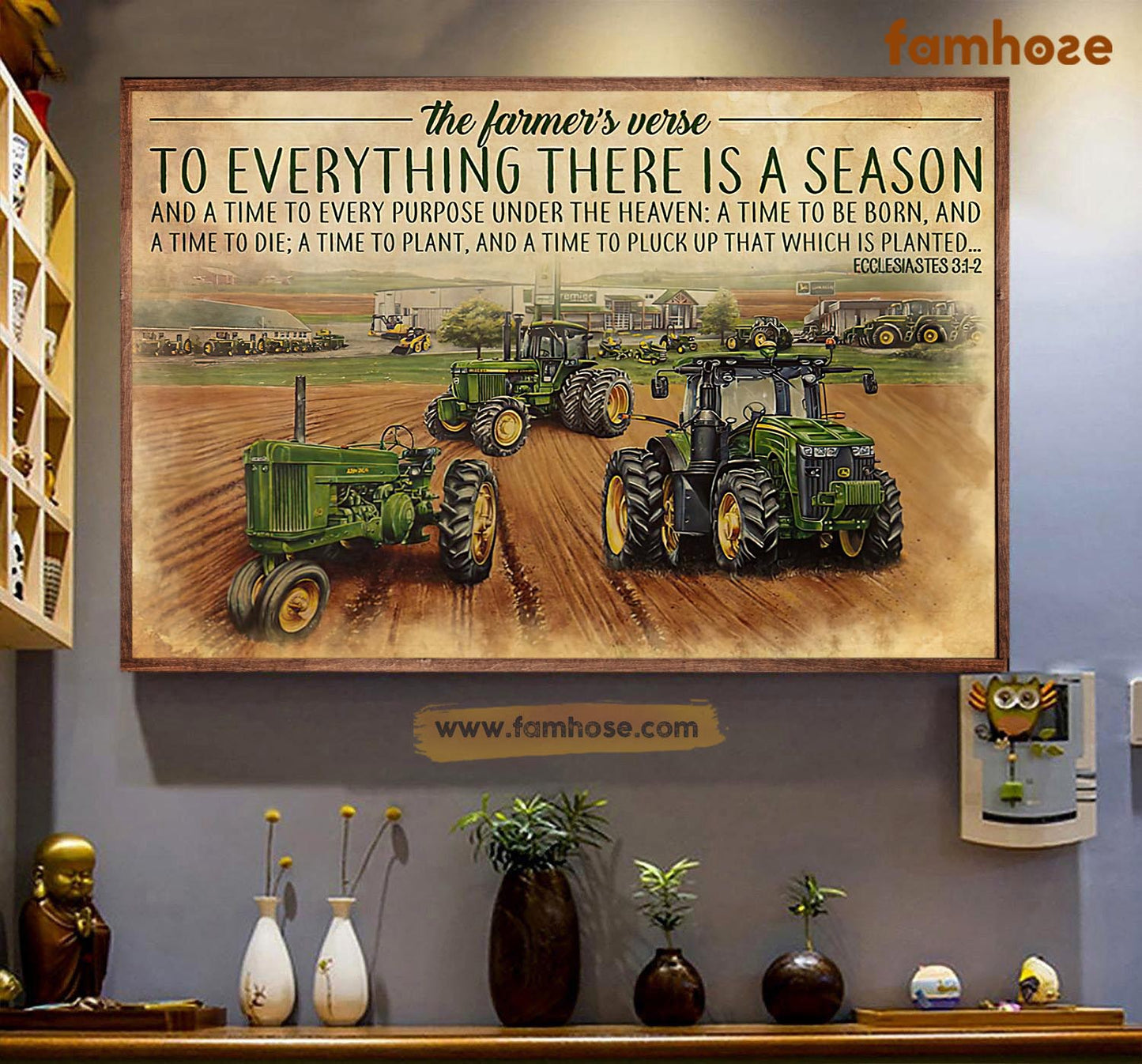 Tractor Poster & Canvas, Everything There Is A Season A Time To Every Purpose Under The Heaven, Tractor Canvas Wall Art, Poster Gift For Tractor Lovers