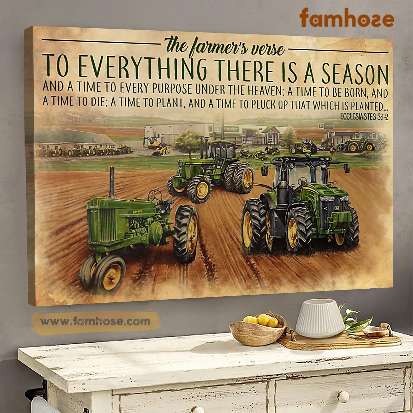 Tractor Poster & Canvas, Everything There Is A Season A Time To Every Purpose Under The Heaven, Tractor Canvas Wall Art, Poster Gift For Tractor Lovers