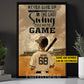 Personalized Baseball Boy Canvas Painting, Never Give Up Sports Wall Art Decor, Poster Gift For Baseball Lovers