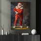 Funny Christmas Santa Claus Playing Golf Canvas Painting, Golf Wall Art Decor, Xmas Poster Gift For Golf Lovers