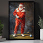 Funny Christmas Santa Claus Playing Golf Canvas Painting, Golf Wall Art Decor, Xmas Poster Gift For Golf Lovers