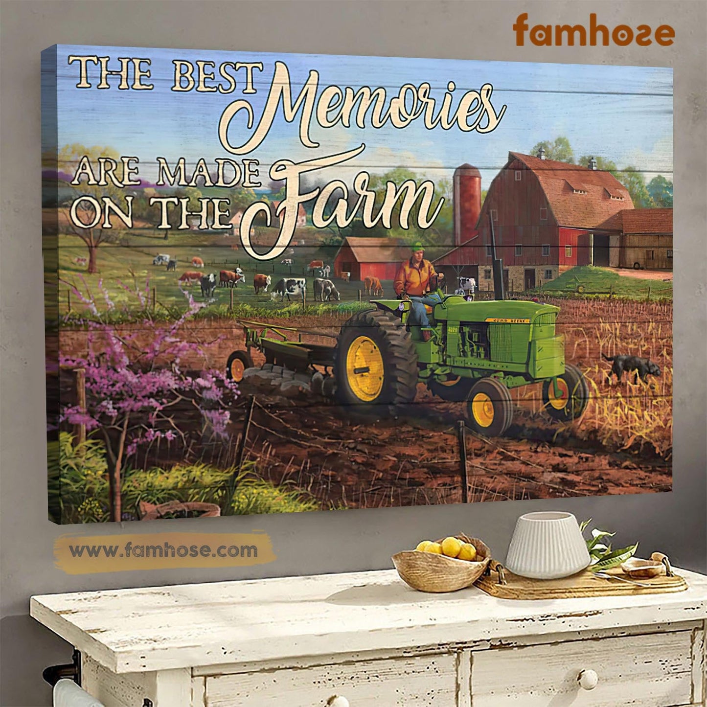 Tractor Poster & Canvas, The Best Memories Are Made On The Farm, Tractor Canvas Wall Art, Poster Gift For Tractor Lovers