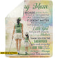 Personalized Golf Mom & Daughter Fleece Blanket, To My Mom I Am Because You Are Woven Blanket, Sherpa Blanket Mother's Day Gift For Mom From Golf Girl