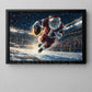 Christmas Rugby Canvas Painting, Santa Claus Scoring A Touchdown, Poster Gift For Rugby Lovers, Rugby Players