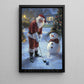 Christmas Golf Canvas Painting, Santa Claus Vs Frosty the Snowman Sport Wall Art Decor, Xmas Poster Gift For Golf Lovers