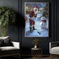 Christmas Golf Canvas Painting, Santa Claus Vs Frosty the Snowman Sport Wall Art Decor, Xmas Poster Gift For Golf Lovers