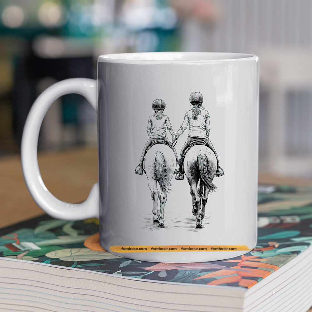 Personalized Horse Riding Mom & Daughter Mug, Dear Mom I Love You More Than You Know Momma, Best Mother's Day Gift For Mom From Horse Girl