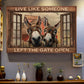 Funny Donkey Poster & Canvas, Live Like Someone Left The Gate Open, Donkey Canvas Wall Art, Poster Gift For Donkey Lovers